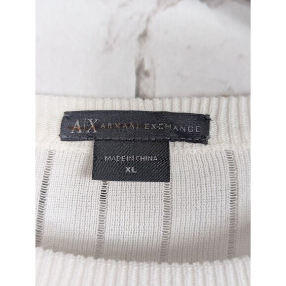 A/X ARMANI EXCHANGE Fine Knit Summer Weight Cotton Pointelle Sweater NWT - Picture 4 of 5